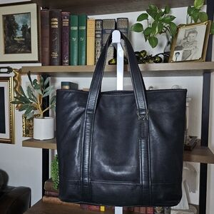 Vintage 90s Y2k Coach soft black leather market tote handbag 9401